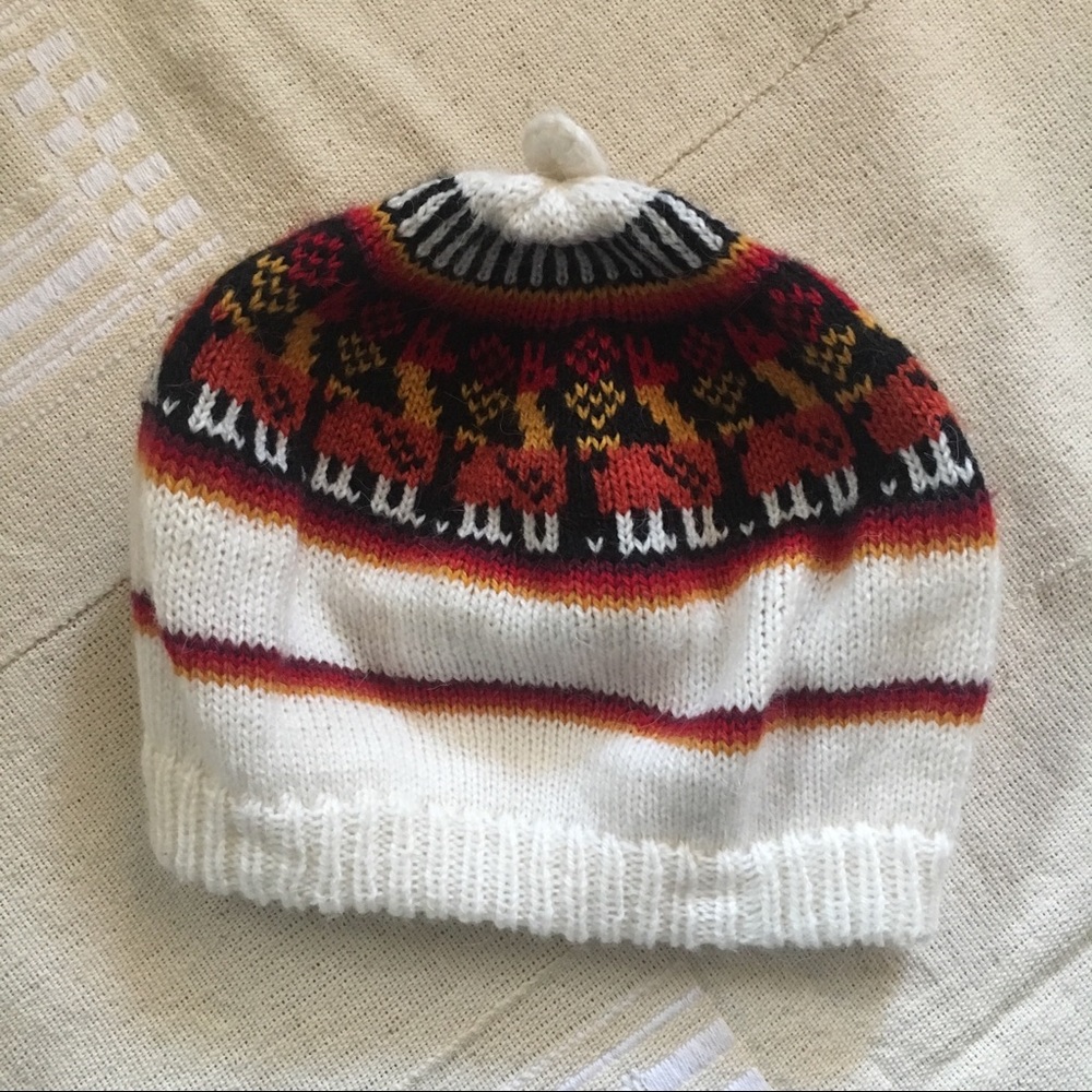 Adorable llama beanie winter hat earth tones